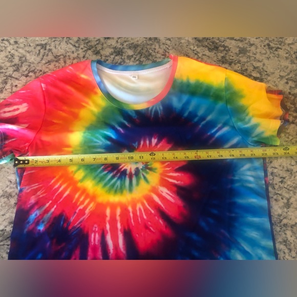 Losturban Colorful Tie Dye Swirl T-Shirt Women’s Plus Size XXL - Picture 9 of 14